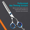 Picture of COOLALA Stainless Steel Hair Cutting Scissors Thinning Shears 6.5 Inch Professional Salon Barber Haircut Scissors Family Use for Man Woman Adults Kids