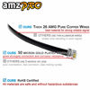 Picture of AmzDeals (2 Pack) 6 Feet Black RJ12 6P6C Male to Male Straight Wired Cable, Pro Grade Data and Voice Phone Line Cord - Made in USA