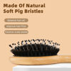 Picture of BLACK EGG Hair Brush Mini Boar Bristle Hairbrush for Thick Curly Thin Long Short Wet or Dry Hair Detangle Massage Add Shine