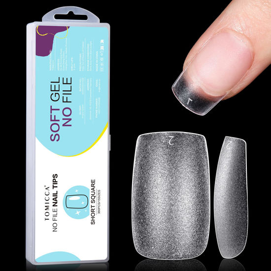 GetUSCart- Soft Gel Nail Tips and Glue Gel Kit - BTArtbox Soft Gel Nail  Kit, 2 in 1 X-coat Tips with Tip Primer Base, 150pcs Extra Short Square  Nails Fake Nails with
