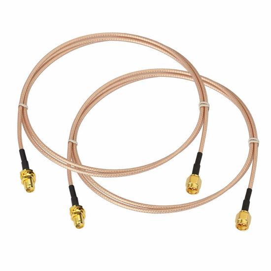 Picture of Bingfu SMA Female Bulkhead Mount to SMA Male RG316 Antenna Extension Cable 1m 3 feet 2-Pack Compatible with 4G LTE Router Gateway Cellular SDR USB Dongle Receiver