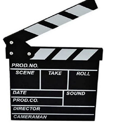 Picture of zmgmsmh Wooden Clapboard Director Film Movie Cut Action Scene Slateboard Clapper Board Slate (Small-Black)