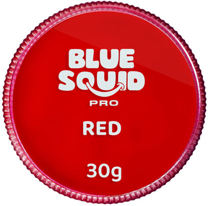 Picture of Blue Squid PRO Face Paint - Classic Red (30gm), Professional Water Based Single Cake Face & Body Paint Makeup Supplies for Adults Kids Halloween Facepaint SFX Water Activated Face Painting Non Toxic