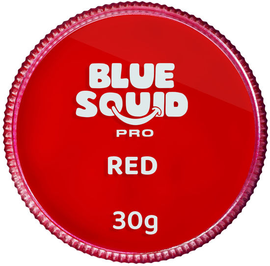 Picture of Blue Squid PRO Face Paint - Classic Red (30gm), Professional Water Based Single Cake Face & Body Paint Makeup Supplies for Adults Kids Halloween Facepaint SFX Water Activated Face Painting Non Toxic