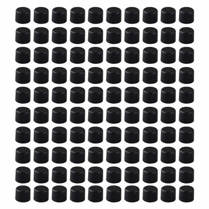 Picture of Futheda 100PCS Plastic RCA Female Connector Port Socket Jack Plug Protective Cover Audio Plug Anti Dust Cover Cap Black for DVD Amplifier AV RV Receiver Cable Dust Proof