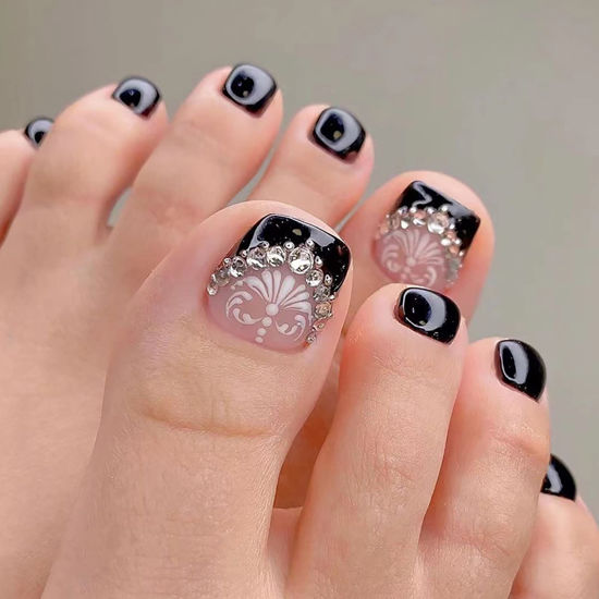 21 Toe Nail Designs With Rhinestones You'll Love