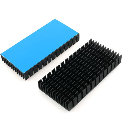 Picture of ZZHXSM 2Pcs 80mm Heatsink 80 x 40 x 11mm Black Aluminum Heat Sink Radiator Cooler with Thermal Conductive Adhesive Tape Cooling Fin for Cooler Electronics CPU Led