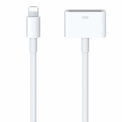 Picture of [Apple MFi Certified] Lightning to 30 Pin Adapter for iPhone, 8 Pin to 30 Pin Charging and Data Transfer Converter Compatible with iPhone 14 13 12 11 Xs X 8 7 6 5 4 iPad iPod No Audio Support (White)