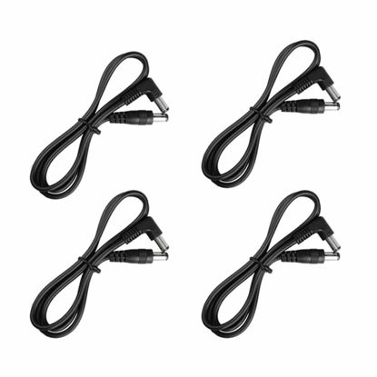 Picture of AlloverPower 4-Pack DC Male to Male Cable 5.5mm X 2.1mm Connector Plug Patch Wire Adapter Extension Cord for Strip Light, DVR CCTV Surveillance Security Camera, Audio Recording, Car, Monitor 2Ft