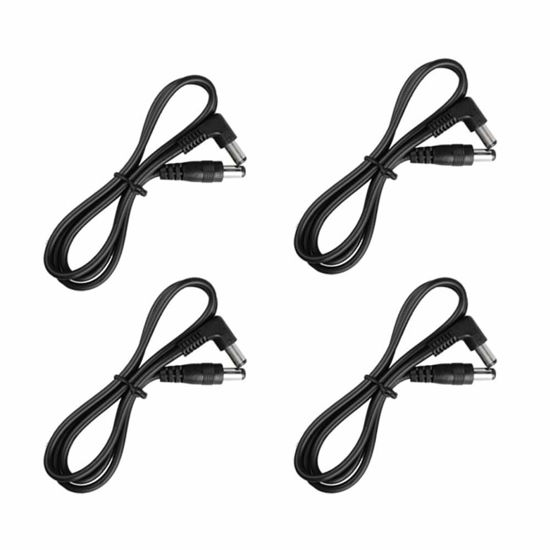 Picture of AlloverPower 4-Pack DC Male to Male Cable 5.5mm X 2.1mm Connector Plug Patch Wire Adapter Extension Cord for Strip Light, DVR CCTV Surveillance Security Camera, Audio Recording, Car, Monitor 2Ft