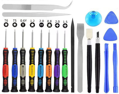 Picture of Screwdriver Set 20 PCS Cellphone Repair Tool Small Magnetic Kit with Phillips Flathead Pentalobe Torx Opening Pry for iPhone Mac iPad Samsung