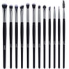 Picture of MSQ Eye Makeup Brushes 12pcs Eyeshadow Makeup Brushes Set with Soft Synthetic Hairs & Real Longer Wood Handle for Eyeshadow, Eyelash,Eyebrow, Eyeliner, Blending, Conclear(Black)
