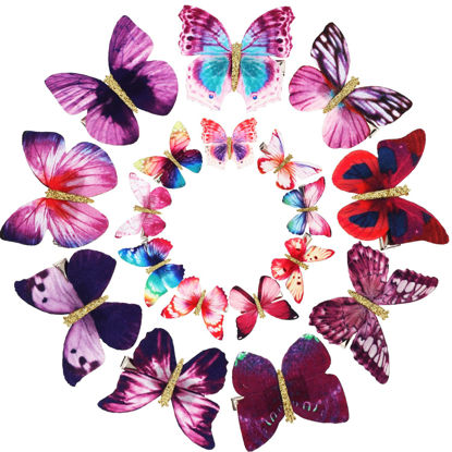 Picture of Boao 18 Pieces Glitter Butterfly Hair Clips for Teens Women Hair Accessories (Romantic Style)
