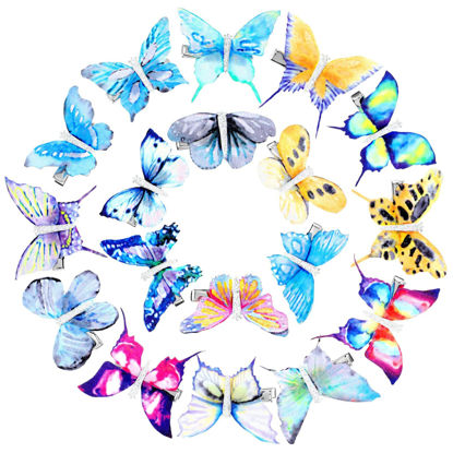 Picture of Boao 18 Pieces Glitter Butterfly Hair Clips for Teens Women Hair Accessories (Vivid Style)