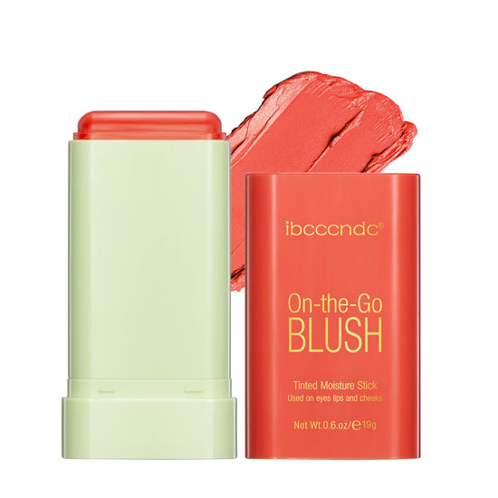 Picture of Multi-Use Makeup Blush Stick,Beauty Solid Moisturizer Stick,Waterproof Natural Nude Makeup,Tinted Solid Moisturizer Stick for Eyes Lips Cheek(3#Coral Orange)