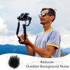 Picture of Nezyo 10 Pcs Camera Mic Windscreen Wind Muff Built in Microphone Camera Mic Muff Compatible with DSLRs Mic Outdoor Windshield and 20 Pcs Camera Wind Muff Sticker, Black, 0.24 x 0.24 Inch