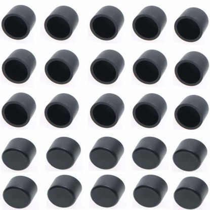 Picture of RCA Female Connector Dust Proof Cap Protector Cover 100 Pcs Black
