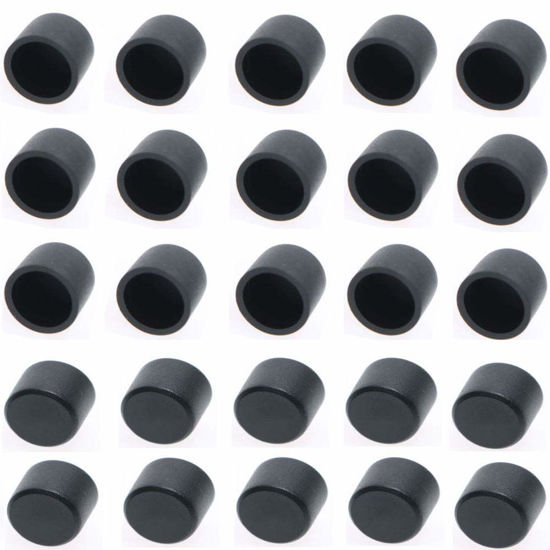 Picture of RCA Female Connector Dust Proof Cap Protector Cover 100 Pcs Black