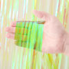 Picture of Voircoloria 3 Pack 3.3x8.2 Feet Neon Green Foil Fringe Backdrop Curtains, Tinsel Streamers Birthday Party Decorations, Fringe Backdrop for Graduation, Baby Shower, Gender Reveal, Disco Party
