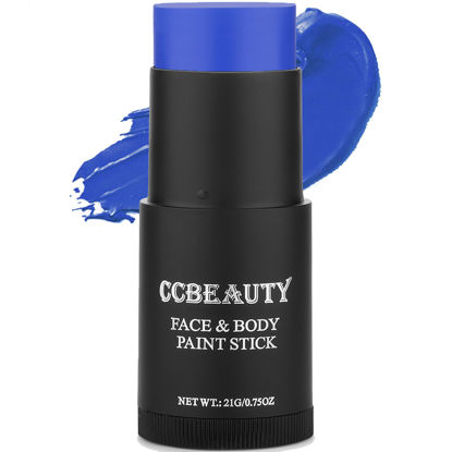 CCbeauty Professional Face Body Paint Oil 12 Colors Halloween Art Party  Fancy Makeup Palette Set with 10 Blue Brushes,Deep