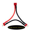 Picture of skrnrhrery T-Plug Parallel Serial Connector Series, T-Plug Extension Cable with 14awg 10cm Silicone Cord 1 Female to 2 Male Connectors for Rc Lithium Battery Connection T+Plug+ Connectors (3 Pieces)