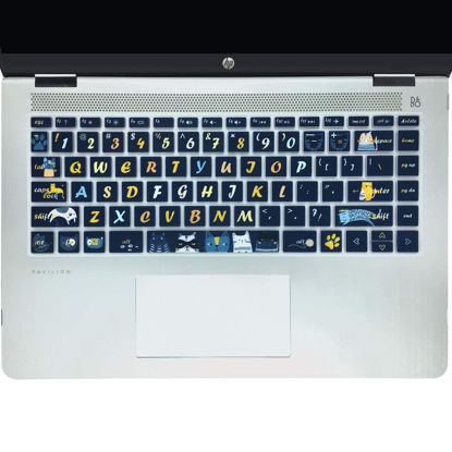 Picture of SANFORIN Keyboard Cover for 2020 2019 2018 HP 14" Laptop/HP Pavilion x360 14M-BA 14M-CD 14M-DH 14-BA 14-BF 14-cm 14-CF 14-DF 14-DK 14-DS 14-DQ Series 14 Inch Protective Skin, Cat