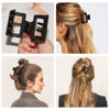 Picture of Medium Claw Hair Clips for Women Girls, 2" Matte Rectangle Small Hair Claw Clips for Thin/Medium Thick Hair, Hair Jaw Clips Nonslip Clips (8pcs Black)