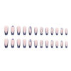 Picture of Kamize Medium Press on Nails Coffin Fake Nails Butterfly Rhinestones Full Cover Acrylic Blue False Nails for Women and Girls 24PCS