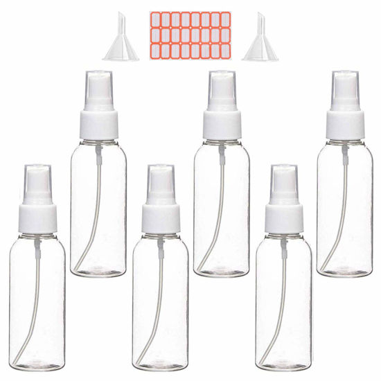 Zoizocp Spray Bottles, 2oz/50ml Clear Empty Fine Mist Plastic Mini Travel  Bottle Set, Small Refillable Liquid Containers with 2pcs Funnels and 24pcs