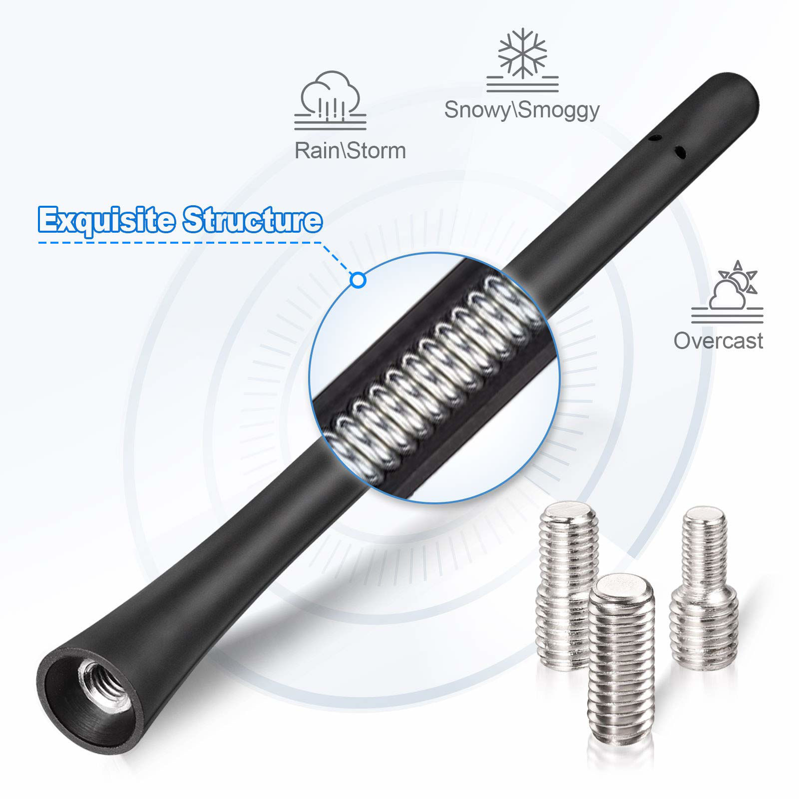 17 All-Terrain Flexible Rubber AM/FM Antenna is Compatible
