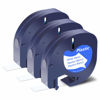 Picture of USUPERINK 3 Pack Compatible for DYMO LetraTag Refills Plastic Tape 91331 S0721660 Black on White LT Label Tapes 12mm x 4m (1/2" x 13') for LetraTag Plus LT-100T LT-100H LT-110T 200B QX50 Label Maker