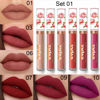 Picture of evpct 6Pcs Peony Flower Liquid Matte Lipstick Set,Dark Red Purple Matte Matt Permanent Lipsticks Lip Stain Set for Women Long Lasting Waterproof 24 Matt Liquid Lippies labiales matte larga duracion 24