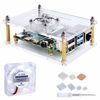 Picture of GeeekPi Acrylic Case for Raspberry Pi 4 Model B & Raspberry pi 3 Model B+, Raspberry Pi Case with Cooling Fan and 7PCS Heatsinks for Raspberry Pi 4 Model B/Pi 3B+/ Pi 3B/ 2B (Clear)