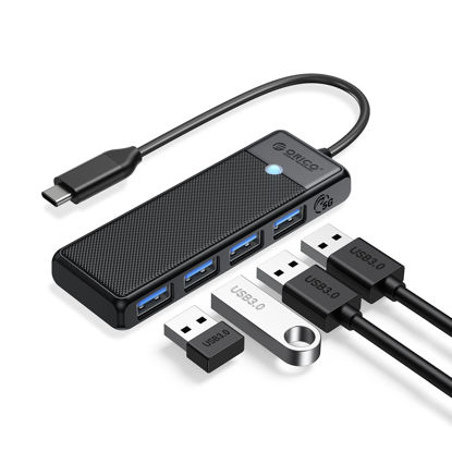 ORICO USB 3.0 Hub, USB Hub Clamp, Aluminum 4-Port USB Splitter with Extra  Power Supply Port and 4.92 FT USB Data Cable, Desktop Powered USB Hub for