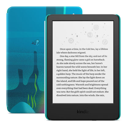 Picture of Kindle Kids (2022 release) - Includes access to thousands of books, a cover, and a 2-year worry-free guarantee - Ocean Explorer
