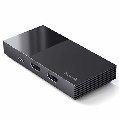 Picture of Inateck Video Capture Card 4K 60Hz HD HDMI Pass Through 1080P 60fps Video Capture Ultra Low Latency with Headphone and Microphone Ports, VD1001 Black