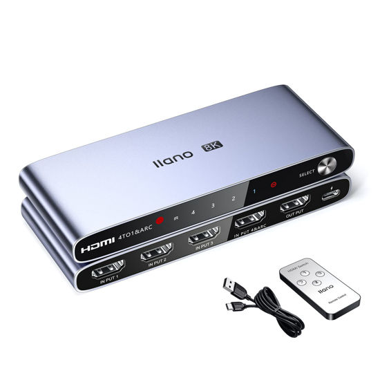 8K@60Hz HDMI 2.1 Switch, HDMI Switch 3 in 1 Out, 3-Port HDMI Switcher  Selector, Supports 4K@120Hz, 1080P@240Hz, 1080P@120Hz for Fire Stick, HDTV