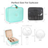 Picture of MOMIRA Makeup Bag with Mirror and Light Travel Makeup Train Case Cosmetic Bag Organizer Portable Artist Storage Bag with Adjustable Dividers Makeup Brushes Storage Organizer Aqua Blue