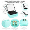 Picture of MOMIRA Makeup Bag with Mirror and Light Travel Makeup Train Case Cosmetic Bag Organizer Portable Artist Storage Bag with Adjustable Dividers Makeup Brushes Storage Organizer Aqua Blue