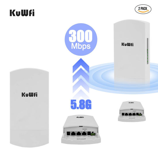 GetUSCart Outdoor Wireless Bridge, KuWFi 5.8G 3KM Transmission WiFi Point to Point Wireless