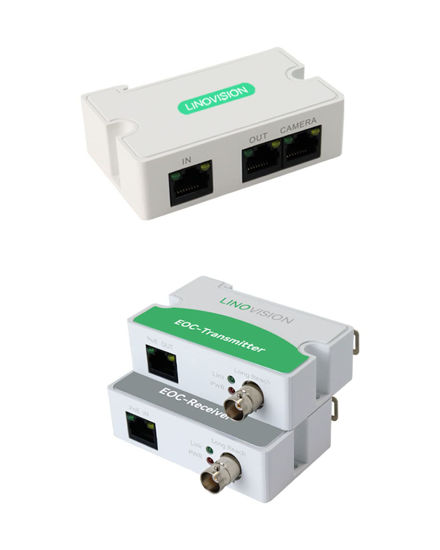 GetUSCart- 【Upgraded】 LINOVISION POE Over Coax EOC Converter+ Mini Passive  2 Port POE Extender IP Over Coax Max 3000ft Power and Data Transmission  Over Regular RG59 Coaxial Cable