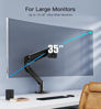 Picture of HUANUO Single Monitor Arm for 13-35 inch Screens, Holds 4.4lbs to 26.4lbs, Adjustable Gas Spring Monitor Mount with USB, Computer Monitor Stand with VESA Mount, C-Clamp & Grommet Base