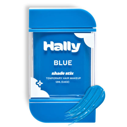 Picture of HALLY Shade Stix | Blue | Temporary Hair Color for Kids & Adults | Ditch Messy Hair Spray Paint, Chalk, Wax & Gel | One-Day, Wash-Out Hair Dye | Washable & Safe | Blue Hair Makeup for Boys & Girls