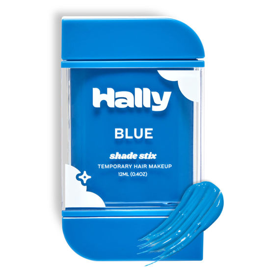 Picture of HALLY Shade Stix | Blue | Temporary Hair Color for Kids & Adults | Ditch Messy Hair Spray Paint, Chalk, Wax & Gel | One-Day, Wash-Out Hair Dye | Washable & Safe | Blue Hair Makeup for Boys & Girls