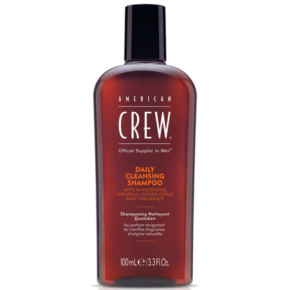 Picture of American Crew Shampoo for Men, Daily Cleanser, Naturally Derived, Vegan Formula, Citrus Mint Fragrance, 3.3 Fl Oz