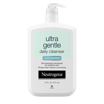 Picture of Neutrogena Ultra Gentle Foaming and Hydrating Face Wash for Sensitive Skin, Gently Cleanses Without Over Drying, Oil-Free, Soap-Free, 16 fl. oz