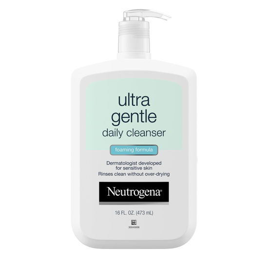 Picture of Neutrogena Ultra Gentle Foaming and Hydrating Face Wash for Sensitive Skin, Gently Cleanses Without Over Drying, Oil-Free, Soap-Free, 16 fl. oz