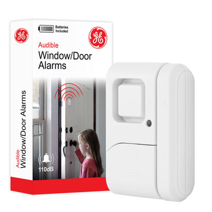 Picture of GE Personal Security Window and Door Alarm, 1 Pack, DIY Protection, Burglar Alert, Wireless, Magnetic Sensor, Off/Chime/Alarm, Easy Installation, Ideal for Home, Garage, Apartment and More, 56789