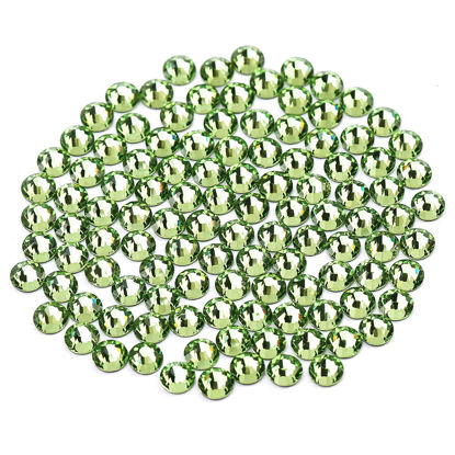 Picture of Novani Rhinestones 1440pcs SS20 Glass Rhinestones Crystal Flatback Gemstones for Crafts Nails Makeup Bags and Shoes Decoration（SS20, Light Green）