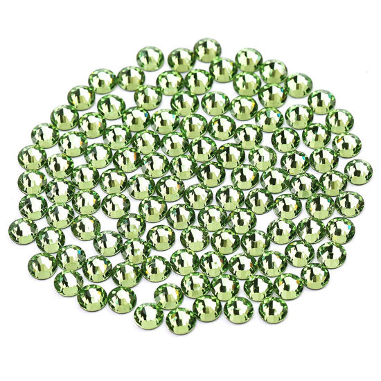 Picture of Novani Rhinestones 1440pcs SS20 Glass Rhinestones Crystal Flatback Gemstones for Crafts Nails Makeup Bags and Shoes Decoration（SS20, Light Green）